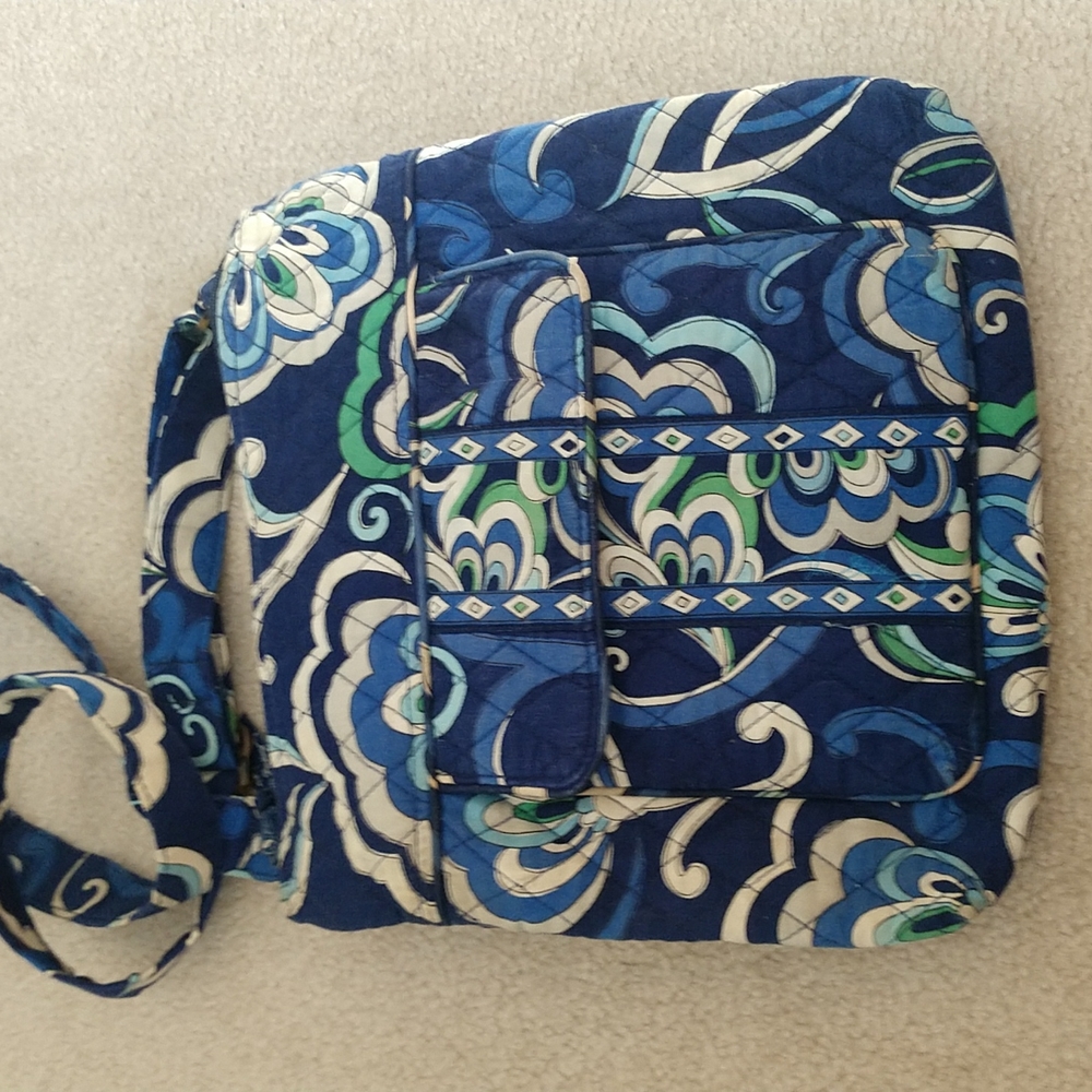 VB blue/green print crossbody 10"x 11"